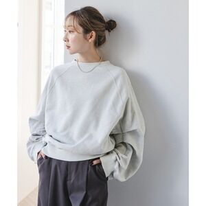 Cogthebigsmoke‎ 18 Leila Wide Cuff Sweatshirt Heavy Terry C12 Light Gray